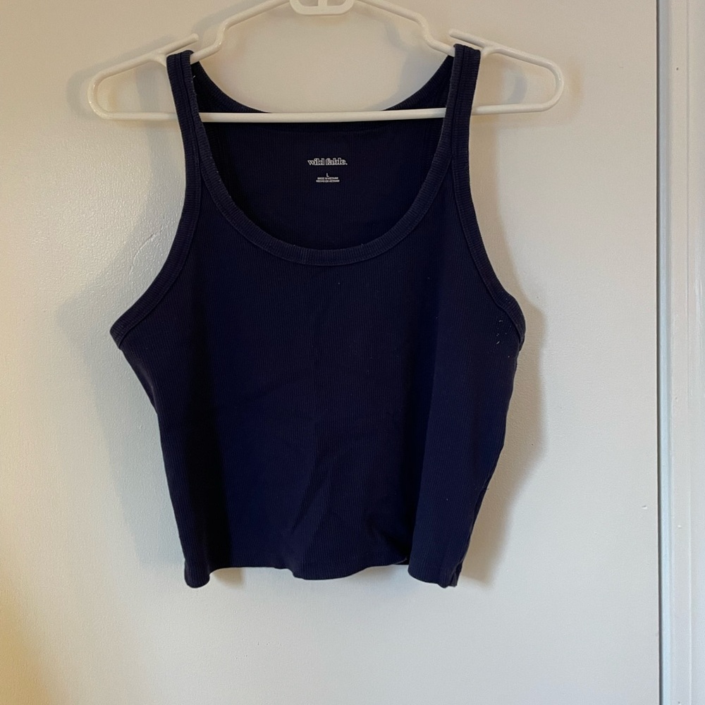 Wild Fable Blue Fitted Crop Tank Top